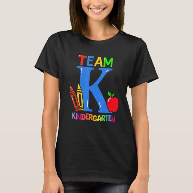 First Day Of Kindergarten  Pre K Squad Team Kinder T-Shirt (Front)