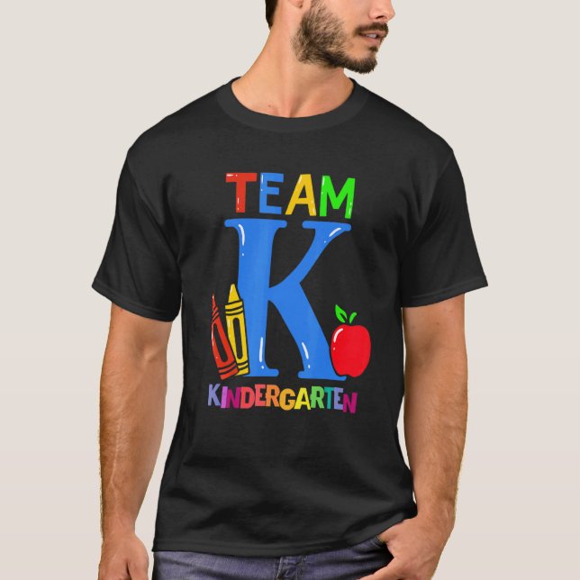 First Day Of Kindergarten  Pre K Squad Team Kinder T-Shirt (Front)