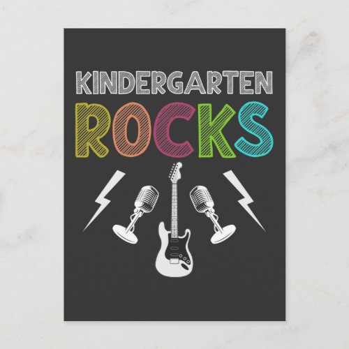 First Day of Kindergarten Rocks Guitar Lover Kid Postcard