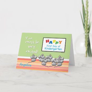 First Day Of Kindergartenmice And Smart Board Card by PamJArts at Zazzle