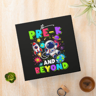 First Day of Pre-K Astronaut Space Back to School 3 Ring Binder
