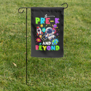First Day of Pre-K Astronaut Space Back to School Garden Flag