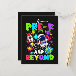 First Day of Pre-K Astronaut Space Back to School Holiday Postcard