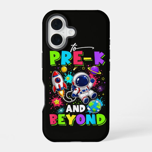 First Day of Pre-K Astronaut Space Back to School iPhone Case (Back)