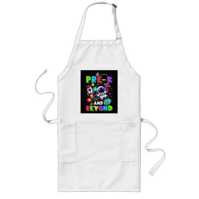 First Day of Pre-K Astronaut Space Back to School Long Apron (Front)