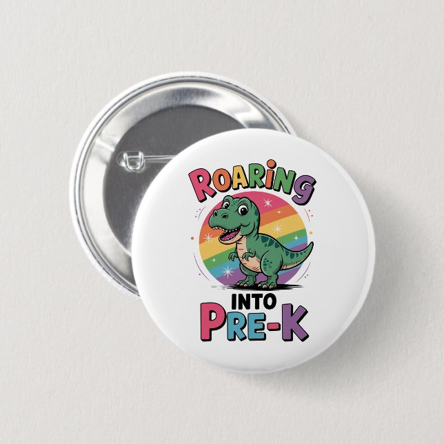 First Day of Pre-K Back to School  Button (Front & Back)