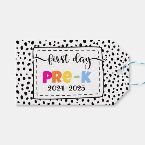 first day of pre_k photo prop sign gift tags