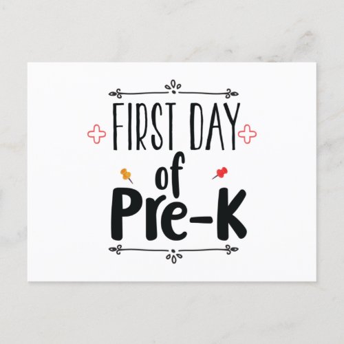 First Day of Pre K Postcard