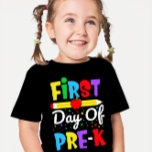 First Day of Pre-K Rainbow Preschool Kids T-Shirt<br><div class="desc">Fun rainbow color first day of Pre-K prek shirt for kids.</div>