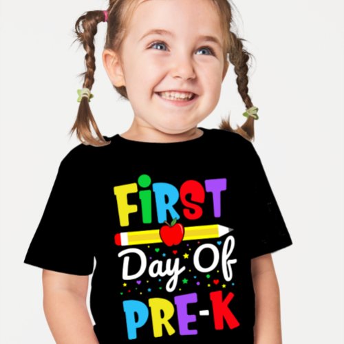 First Day of Pre_K Rainbow Preschool Kids T_Shirt