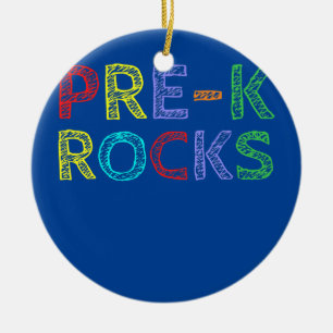 First Day Of Pre K Ready To Rock Pre K Teacher Ceramic Ornament