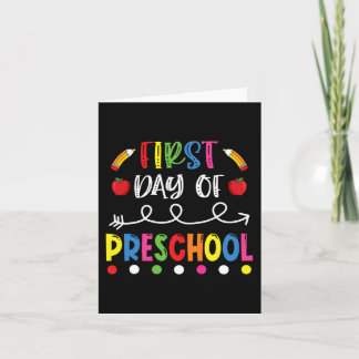 First Day of Preschool Back to School Teacher Stud Card