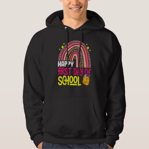 First Day Of Preschool Rainbow Welcome Back To Sch Hoodie