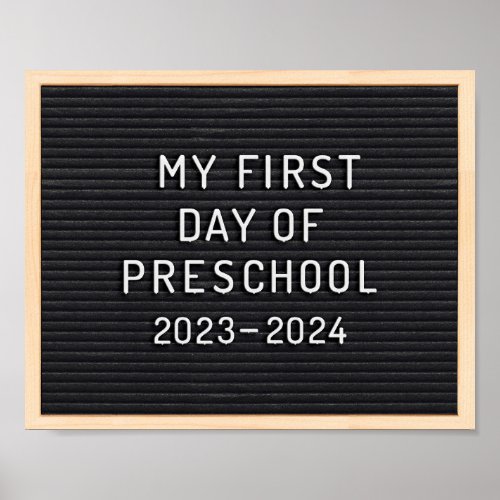 First day of Preschool sign First day of school