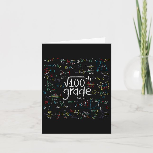 First Day Of School 10th Grade Square Root Of 100  Card (Front)