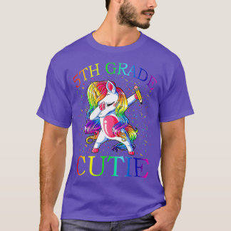 First Day of School 5th Grade Cutie Unicorn T-Shirt
