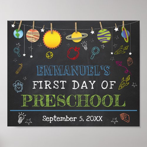 First Day of School ANY GRADE Chalkboard Sign