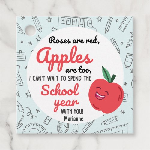 First day of school apple gift tag Back to School Favor Tags