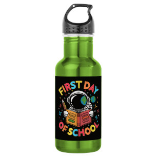 First Day of School Astronaut Space Back to School Stainless Steel Water Bottle