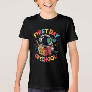 First Day of School Astronaut Space Back to School Tri-Blend Shirt