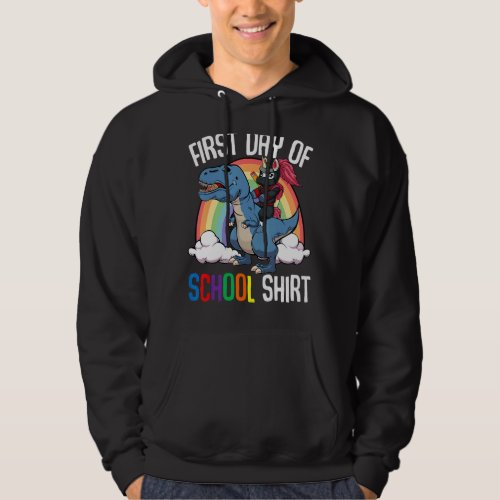 First Day Of School Back To School Unicorn Riding  Hoodie