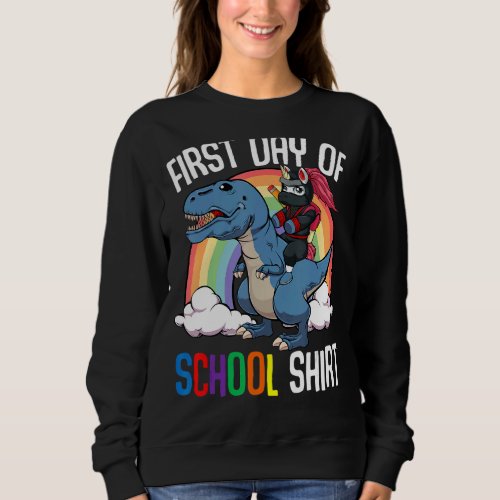 First Day Of School Back To School Unicorn Riding  Sweatshirt
