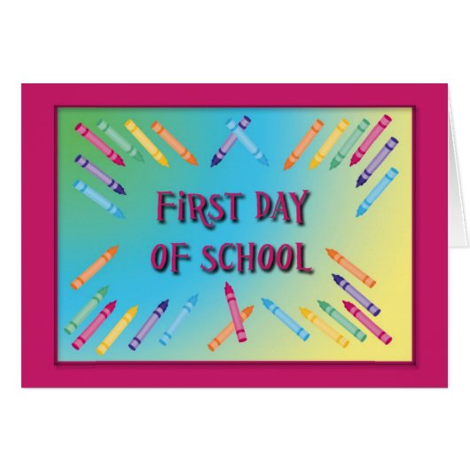 First Day Of School Card (Front Horizontal)