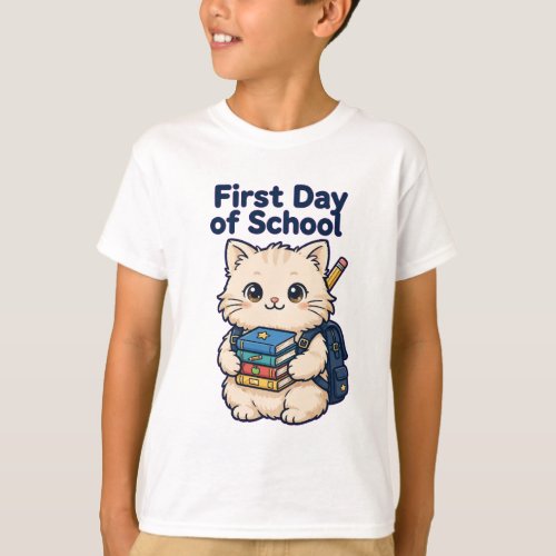 First Day Of School Cat - Cute Kitten T-Shirt