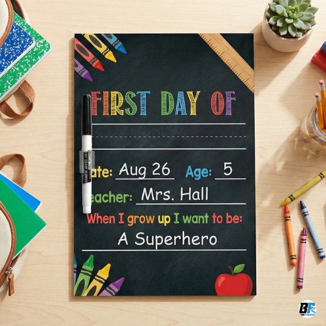 First Day of School Chalkboard Dry Erase Board (Creator Uploaded)