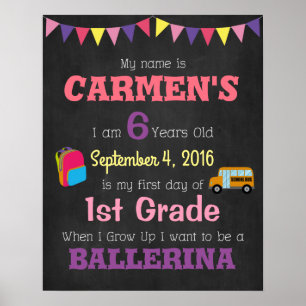 First Day Of School Children's Poster Photo Props