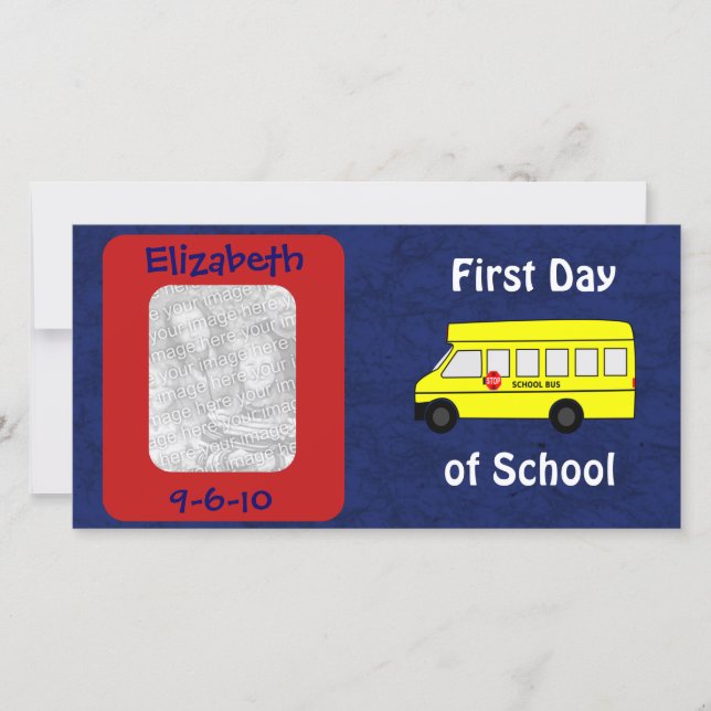 First Day of School Custom Photo and Date Announcement (Front)