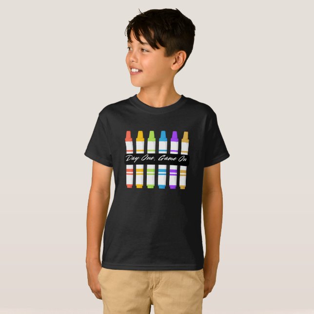 FIRST DAY OF SCHOOL, DAY ONE GAME ON T-Shirt (Front Full)