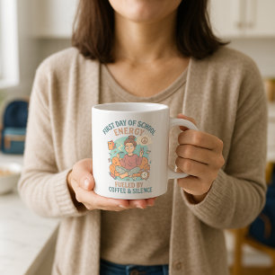 First Day of School Energy Fueled by Silence & Coffee Mug