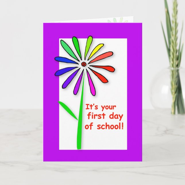 First Day of School Flower Card (Front)