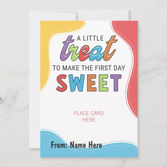 First Day Of School Gift Card Holder (Front)