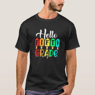 First Day Of School Hello 5th Grade Cute Students T-Shirt