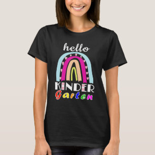 First Day Of School Hello Kindergarten Teacher Rai T-Shirt