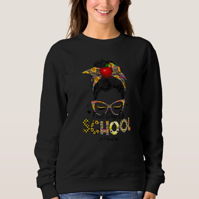 First Day Of School Paraprofessional Life Leopard  Sweatshirt (Front)