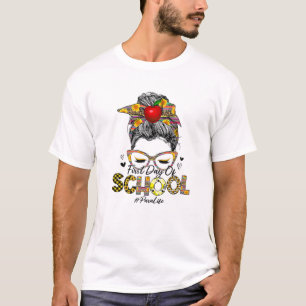 First Day Of School Paraprofessional Life Leopard T-Shirt