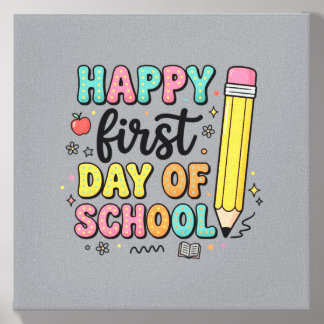 First Day Of School Pencil Shirt Cute Back To Canvas Photo Tile