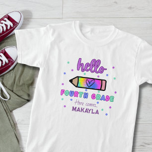 First Day of School Personalized Fourth Grade T-Shirt