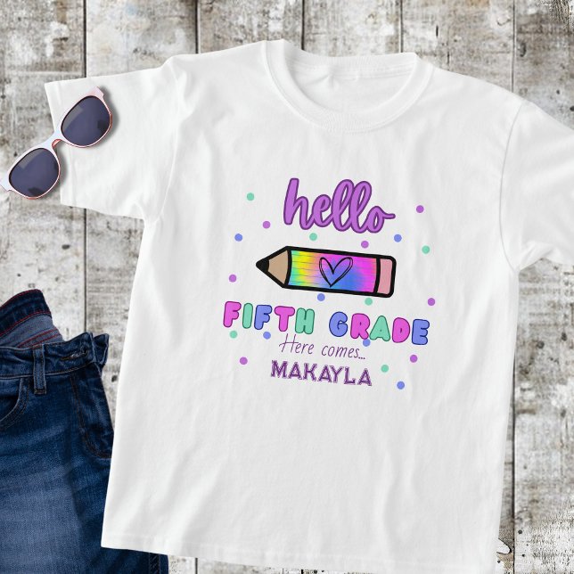 First Day of School Personalized Fourth Grade T-Shirt (Creator Uploaded)