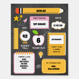 First Day Of School Personalized Milestone Sign