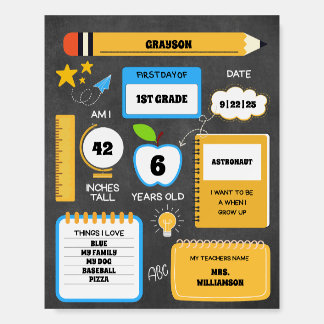 First Day Of School Personalized Milestone Sign