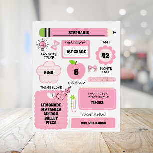 First Day Of School Personalized Milestone Sign