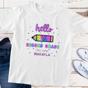 First Day of School Personalized Second Grade T-Shirt