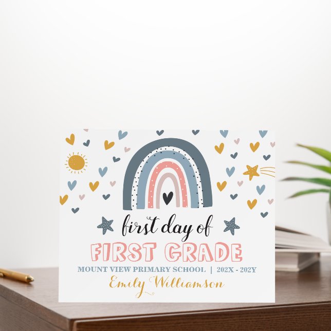 First Day of School Photo Prop rainbow boho Foam Board (In Situ (Office))