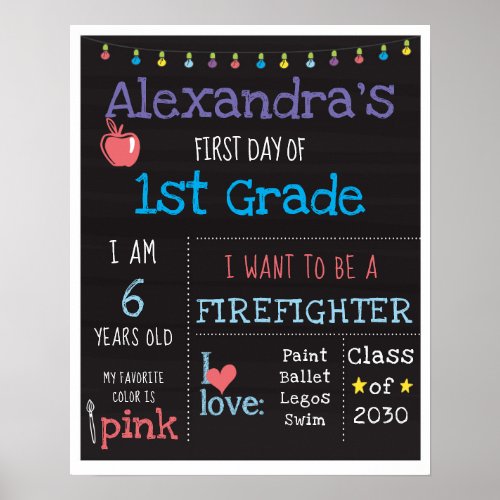 First Day of School Poster