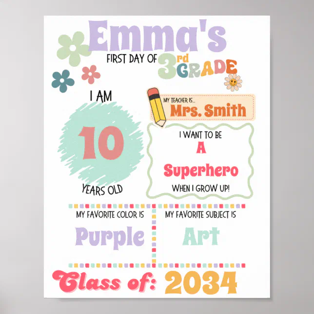 First Day of School Poster | Zazzle