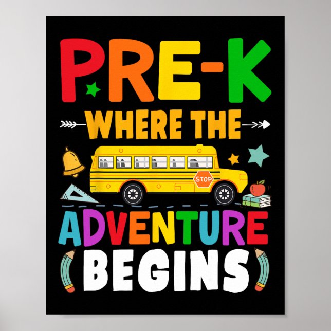 First Day Of School Pre K Teacher Student Kids  Poster (Front)